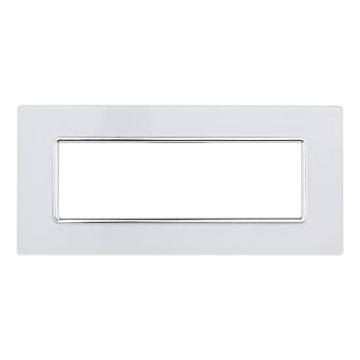 Kompatible Abdeckrahmen Bticino Matix 6 module Glas weiße Farbe