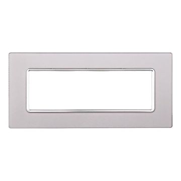 Kompatible Abdeckrahmen Bticino Matix 6 module Glas Silber Farbe