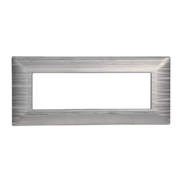 Kompatible Abdeckrahmen Bticino Matix 6 module Kunststoff satiniert Silber Farbe