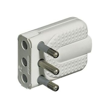 Bticino S2466TAE Platzsparender Fliegender Eckstecker, 250 V Bticino S2466TAE Platzsparender Fliegender Eckstecker, 250 V