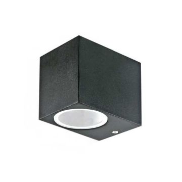 Wand-Beschlag Glatt GU10 Aluminium Schwarz 1 Richtung Mod. VT-7651 - SKU 7510 - Quadrat