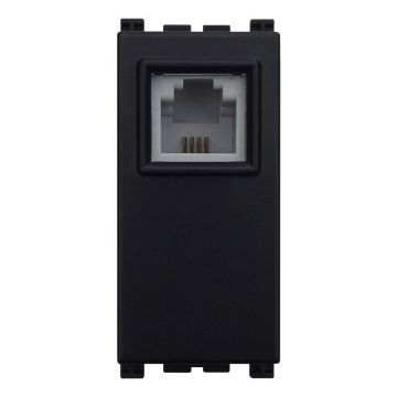 ETTROIT RJ11-Telefonbuchse, Telefonanschluss, Farbe SCHWARZ, kompatibel mit Vimar Arkè - VA2354