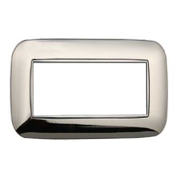 Kompatible abdeckrahmen Bticino Axolute 4 module kunststoff chrom glänzend farbe Orbis serie Moon Ettroit AN91413