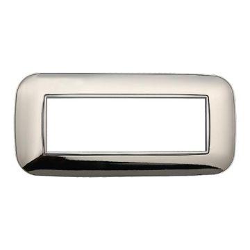 Kompatible abdeckrahmen Bticino Axolute 6 module kunststoff chrom glänzend farbe Orbis serie Moon Ettroit AN91613