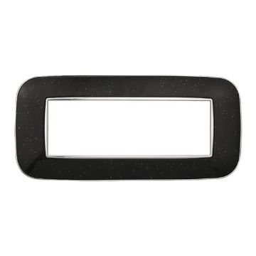 Kompatible abdeckrahmen Bticino Axolute 6 module kunststoff glänzend Schwarz farbe Orbis serie Moon Ettroit AN91624