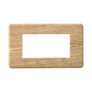 ETTROIT AN87405 Slim Thin 4P-Platte, Moon-Serie, dunkle Holzfarbe, kompatibel mit Bticino Axolute Air