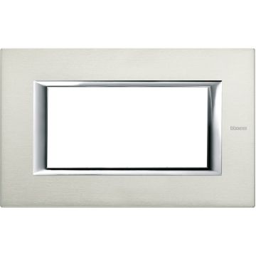 Bticino axolute - HA4804XC 4P 4-Sitzer-Platte aus gebürstetem Aluminium