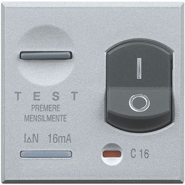 BTICINO axolute HC4305/16 – Differential-Leistungsschalter 1P+N 16A 10mA 2 Module