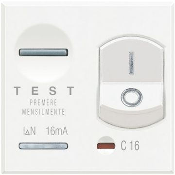BTICINO axolute - Differential-Leistungsschalter 1P+N 10A 10mA 2 Module HD4305A10