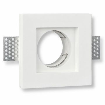 KOSOOM C1030F Schlanke, überstreichbare, quadratische Einbau-Scheinwerferhalterung für Gips GU10 MR16
