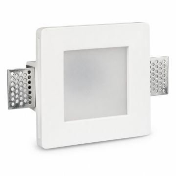 KOSOOM C1260FB Quadratischer Einbaustrahler für Gipsplatten mit Milchglas GU10 MR16