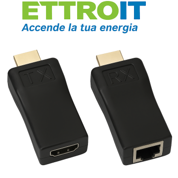 ETTROIT 30m HDMI auf RJ45 Extender, für Cat 5e/6 Kabel, 1080p, Passive Verlängerung/Adapter Übertragung bis zu 30m