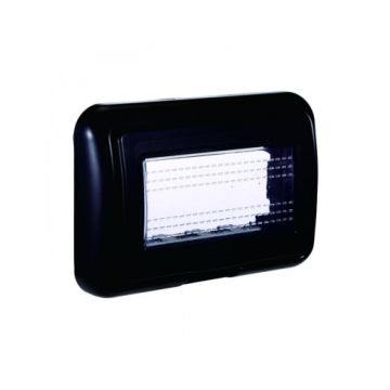ETTROIT Platte mit Abdeckung 4P IP55 Hydrobox-Gehäuse kompatibel mit Bticino Living Farbe schwarz - LN2704