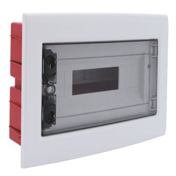 ETTROIT 12-Modul-Unterputz-Elektroverteiler mit transparenter, rauchgrauer Tür IP40 - DB110912