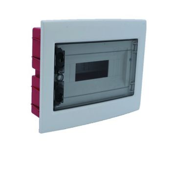 ETTROIT 18-Modul IP40 Unterputz-Elektroverteiler mit transparenter, rauchgrauer Tür RAL 7030 - DB110918