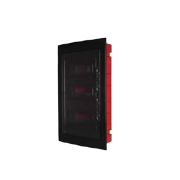 ETTROIT 24-Modul IP40 Unterputz-Elektroverteiler, schwarz mit transparenter Rauchglastür - DB110924B