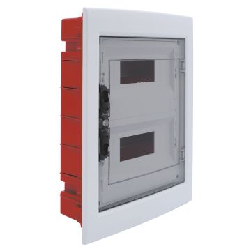 ETTROIT 24-Modul IP40 Unterputz-Elektroverteiler mit transparenter, rauchgrauer Tür RAL 7030 - DB110924