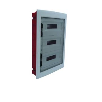 ETTROIT Unterputz-Elektroverteiler 54 Module IP40 mit transparenter Tür rauchgrau RAL 7030 - DB110954