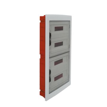 ETTROIT 72-Modul IP40 Unterputz-Elektroverteiler mit transparenter, rauchgrauer Tür RAL 7030 - DB110972