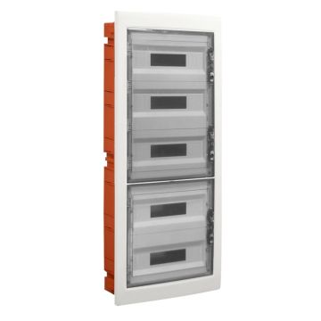 ETTROIT 90-Modul IP40 Unterputz-Elektroverteiler mit transparenter, rauchgrauer Tür RAL 7030 - DB110990