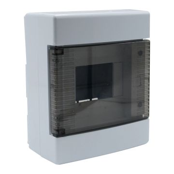 ETTROIT 5-Modul-Wandverteiler IP40 weiß RAL 91682 mit transparenter Rauchglastür - DB111905