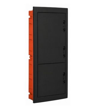 ETTROIT 90-Modul-Unterputz-Elektroverteiler IP40 mit schwarzer Blindtür - DB112990B