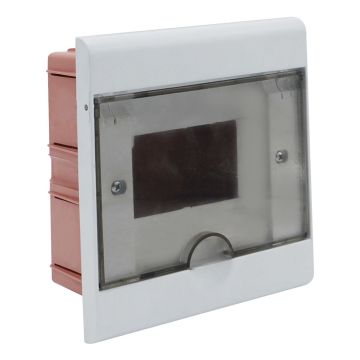 ETTROIT 5-Modul IP40 Unterputz-Elektroverteiler, weiß mit getönter transparenter Tür - DB11905