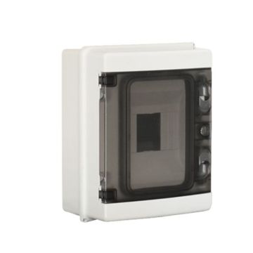 ETTROIT 5-Modul IP65 Wand-Wasserschutz-Schalttafel, RAL 7035 Grau, mit getönter transparenter Tür - DB120905