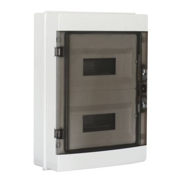 ETTROIT 24-Modul IP65 Wand-Wasserschutz-Schalttafel, RAL 7035 Grau, mit getönter transparenter Tür - DB120924