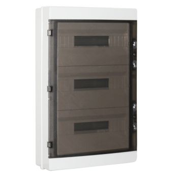 ETTROIT 54-Modul IP65 Wand-Wasserschutz-Schalttafel, RAL 7035 Grau, mit getönter transparenter Tür - DB120954