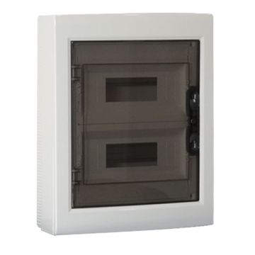 ETTROIT 24-Modul-Wandverteiler IP40, RAL 7030 Grau, mit getönter transparenter Tür - DB130924