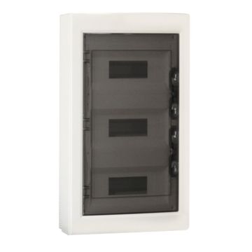 ETTROIT 36-Modul-Wandverteiler IP40, RAL 7030 Grau, mit getönter transparenter Tür - DB130936