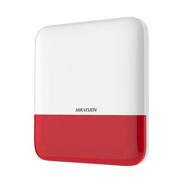 Hikvision AXPRO DS-PS1-E-WE Drahtlose Alarmsirene, 868 MHz, 110 dB, rote LED-Anzeige, für den Außenbereich, IP65