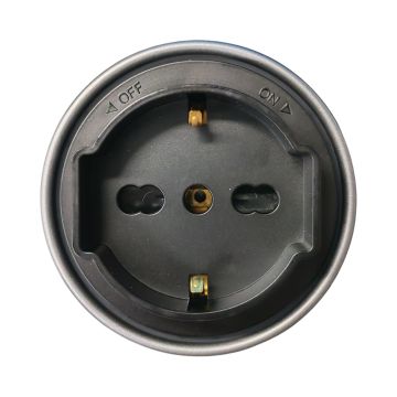 ETTROIT Schuko / Zweiwege-Steckdose Plug &amp; Play für Schienensysteme 16A 250V Schwarz ETB2102