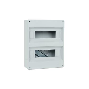 Wandmontierter Verteilerkasten 12/24 Module ohne Tür, grau RAL 7035, 280 x 345 x 105 mm, Schutzart IP40, FAEG - FG14124