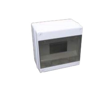 Wandschalttafel der Slim-Serie, 8 Module, grau RAL 7035, mit rauchtransparenter Tür 174 x 174 x 102 mm, IP65 FAEG - FG14208
