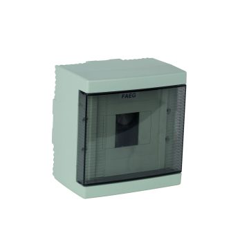 Wandverteiler 4 Module grau RAL 7035 mit transparenter Rauchtür 140 x 180 x 100 IP40 FAEG - FG14404