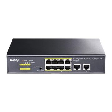 8-Port Gigabit PoE+ Netzwerkswitch mit 2 Gigabit Uplink-Ports 120W Nicht-managbar Cudy GS1010P