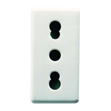 GEWISS GW20203 bivalente italienische Steckdose 2P+E 16A 1 Modul, weiße Farbe