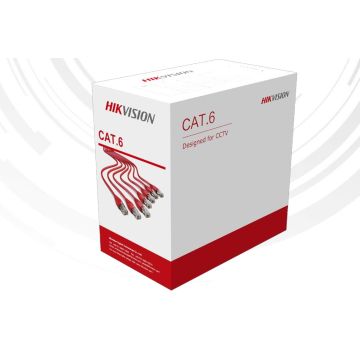 HIKVISION Cat6 U/UTP 100% Reinkupfer 24AWG Graues LAN-Netzwerkkabel DS-1LN6UZC0 305m Rolle