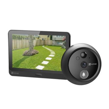 EZVIZ HP4 Intelligentes Wi-Fi-Türsprechanlage mit 1080p HD-Video, 155° Sichtfeld, Bidirektionalem Audio, 4,3"-Bildschirm, SD-Kartensteckplatz, Steuerung über Smartphone