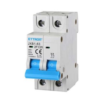 ETTROIT Automatischer thermischer Magnetschalter 2P 20A 220V 2 DIN-Module JX122060