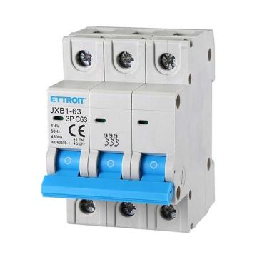 ETTROIT JX136360 Automatischer Schutzschalter 3P 63A 6kA 380V 3 DIN-Module