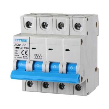 ETTROIT Automatischer thermischer Magnetschalter 4P 20A 380V 6kA 4 DIN-Module JX142060