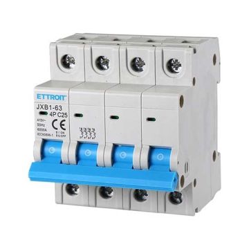 ETTROIT Automatischer thermischer Magnetschalter 4P 25A 6KA 380V 4 DIN-Module JX142560