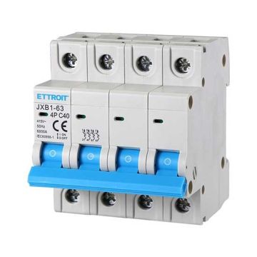 ETTROIT Automatischer thermischer Magnetschalter 4P 40A 380V 6kA 4 DIN-Module JX144060