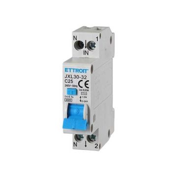 ETTROIT Fehlerstromschutzschalter 1P+N 25A 4,5kA 30mA 220V 1 DIN Modul JX252540