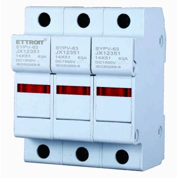 Zylindersicherungshalter für DIN-Schiene 3P 14 x 51 mm ETTROIT JX12351