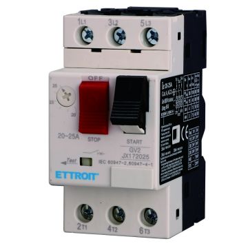 ETTROIT Einstellbarer thermomagnetischer Motorschutz 20–25 A Dreiphasiger GV2-Motorschutz - JX172025