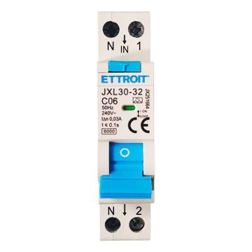 ETTROIT Magnetothermischer Differentialschalter 1P+N 6A 30mA 220V 6kA Klasse A JX250664